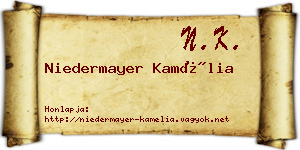 Niedermayer Kamélia névjegykártya